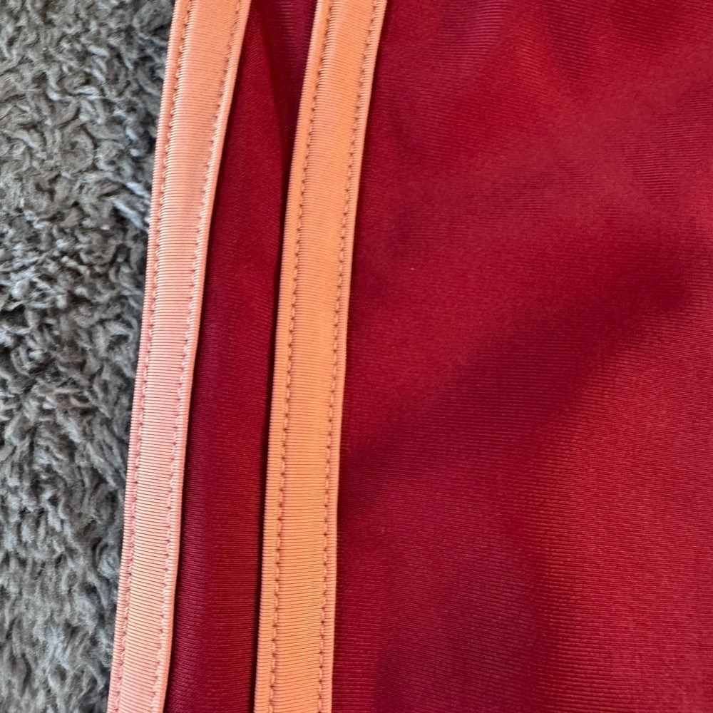 Adidas Originals 3-Stripe Trefoil Leggings Maroon Pink Women's Small Y2K - Picture 2 of 6